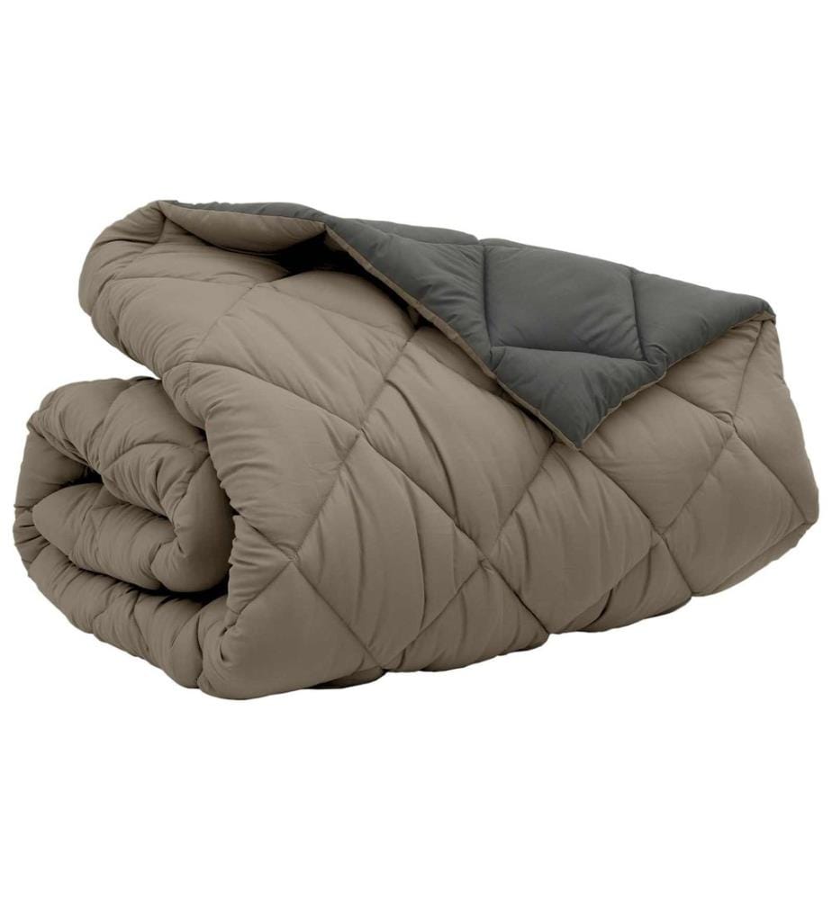 Winterbettdecke Hellgrau und Anthrazit 240 x 200 cm Microfiber