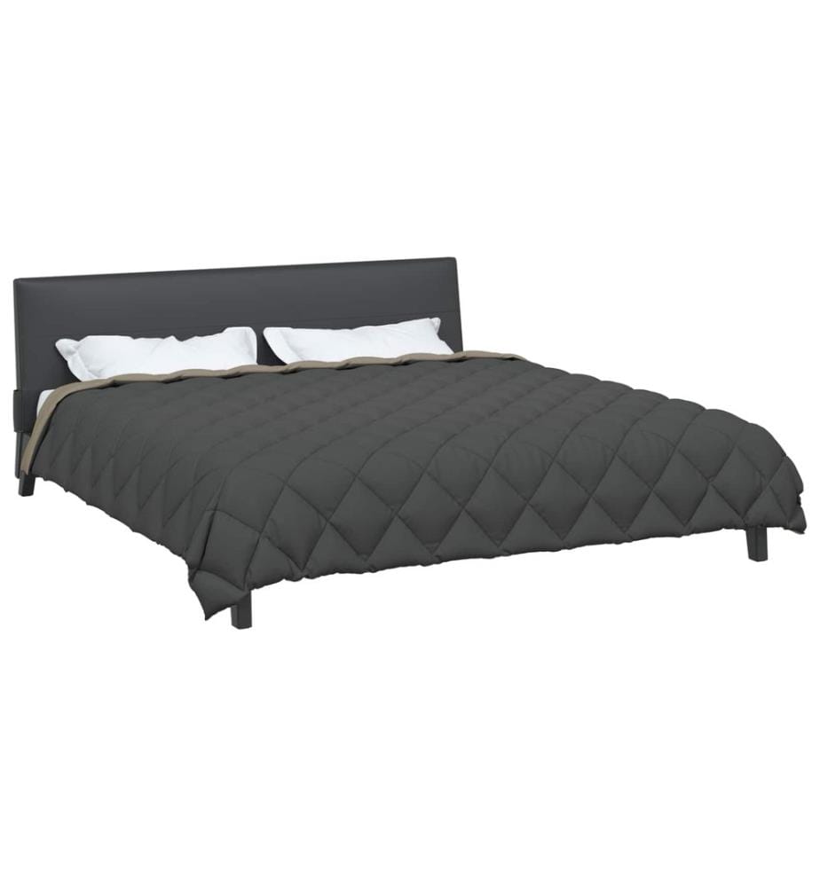 Winterbettdecke Hellgrau und Anthrazit 220 x 240 cm Microfiber