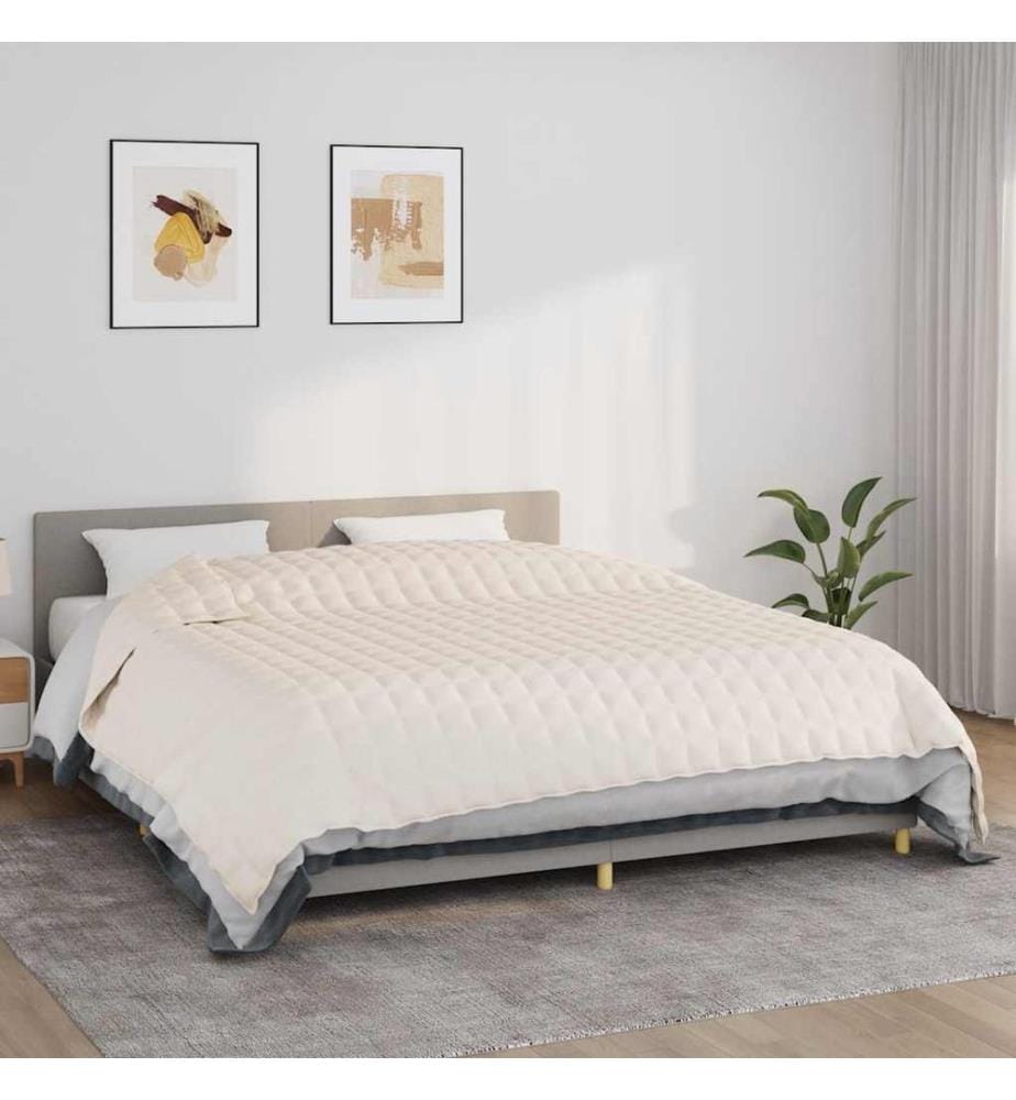 Gewichtsdecke Hellcreme 220x260 cm 15 kg Stoff