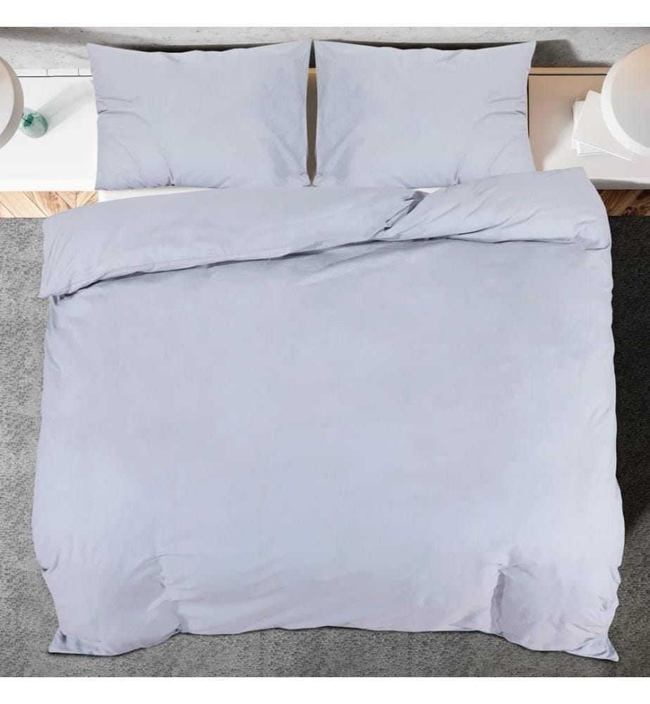 Ensemble de housse de couette Gris 200x200 cm Microfibre légère