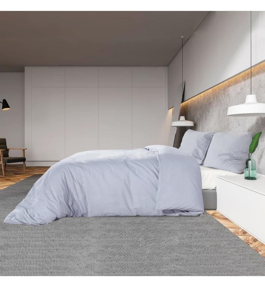 Bettwäsche-Set Grau 155x220 cm Leichte Mikrofaser