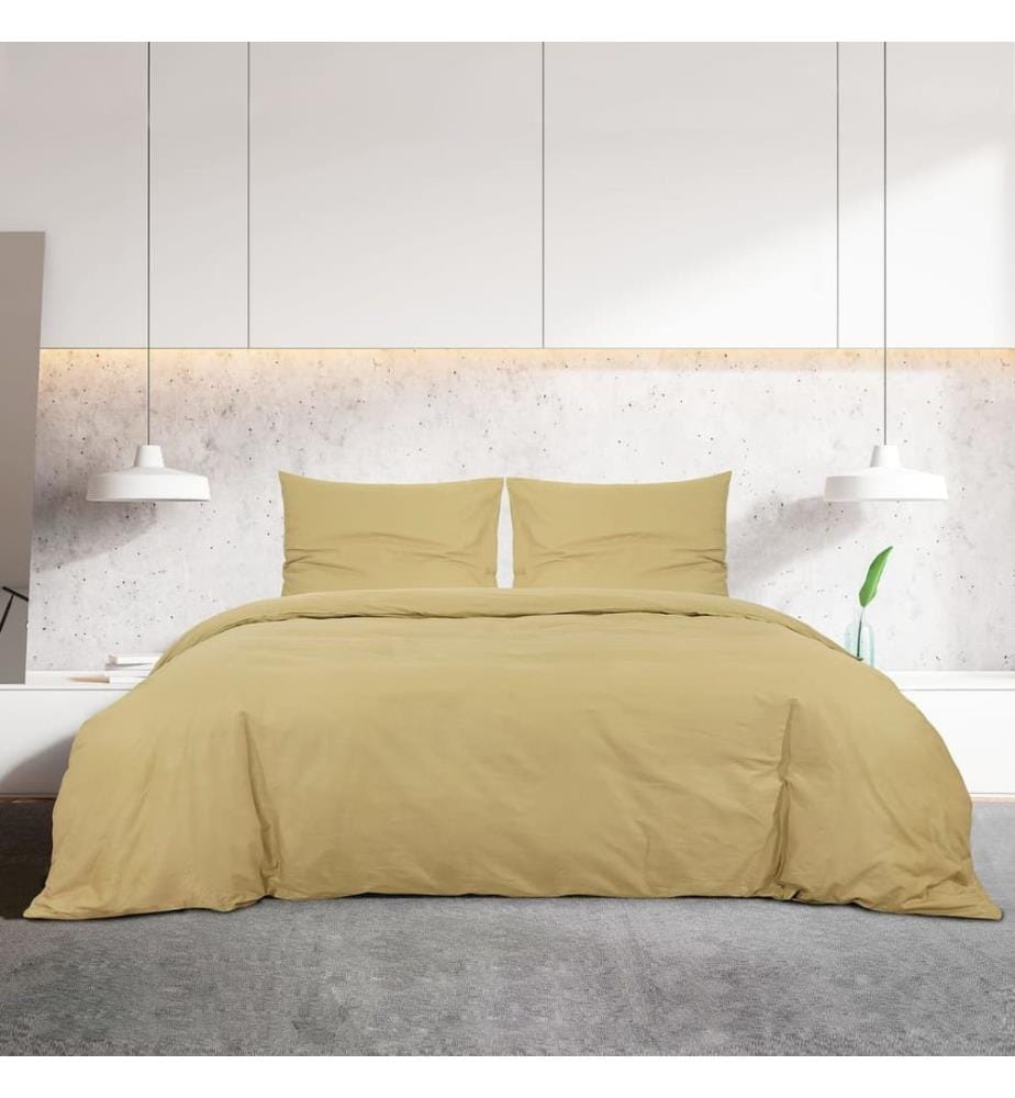 Ensemble de housse de couette Taupe 220x240 cm Microfibre