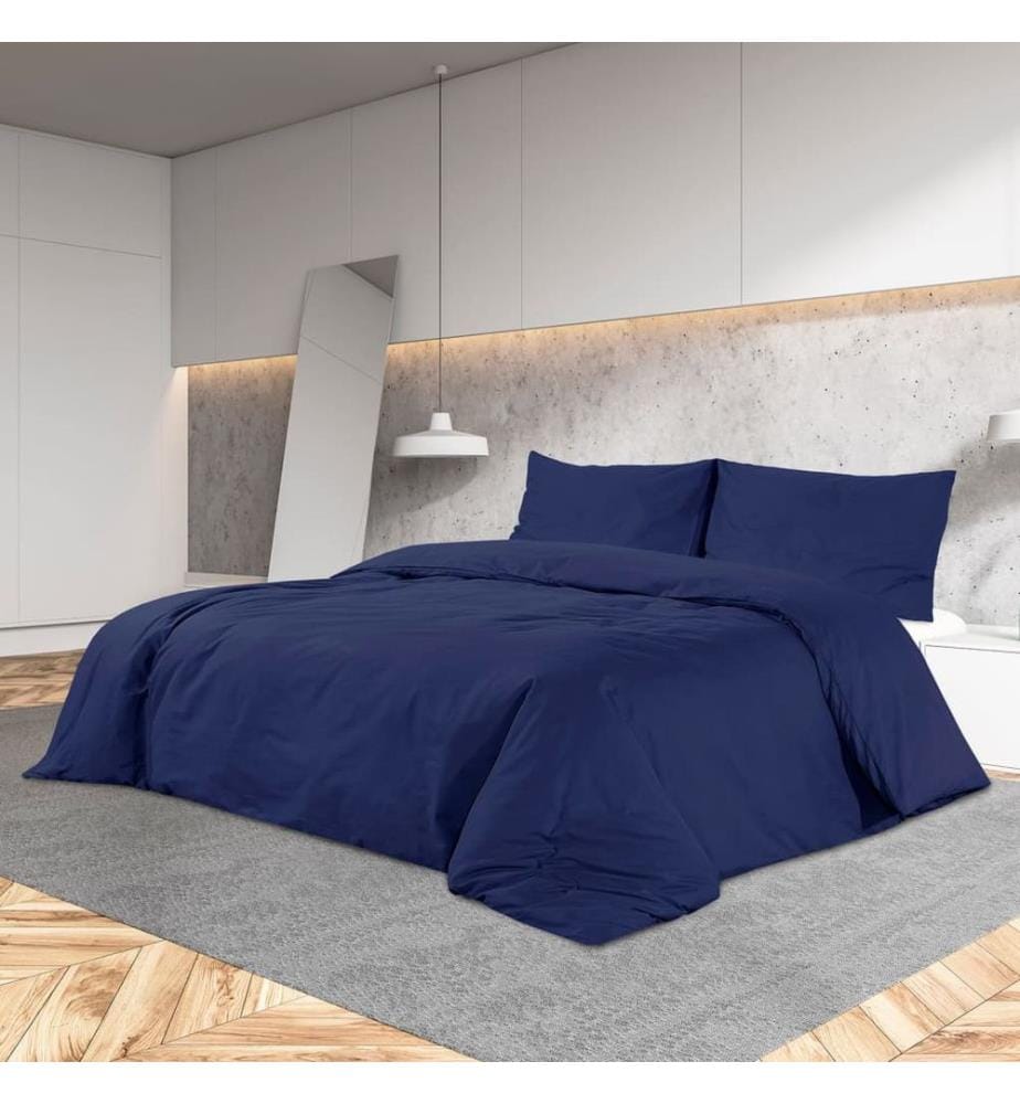 Bettwäsche-Set Marineblau 200x200 cm Leichte Mikrofaser