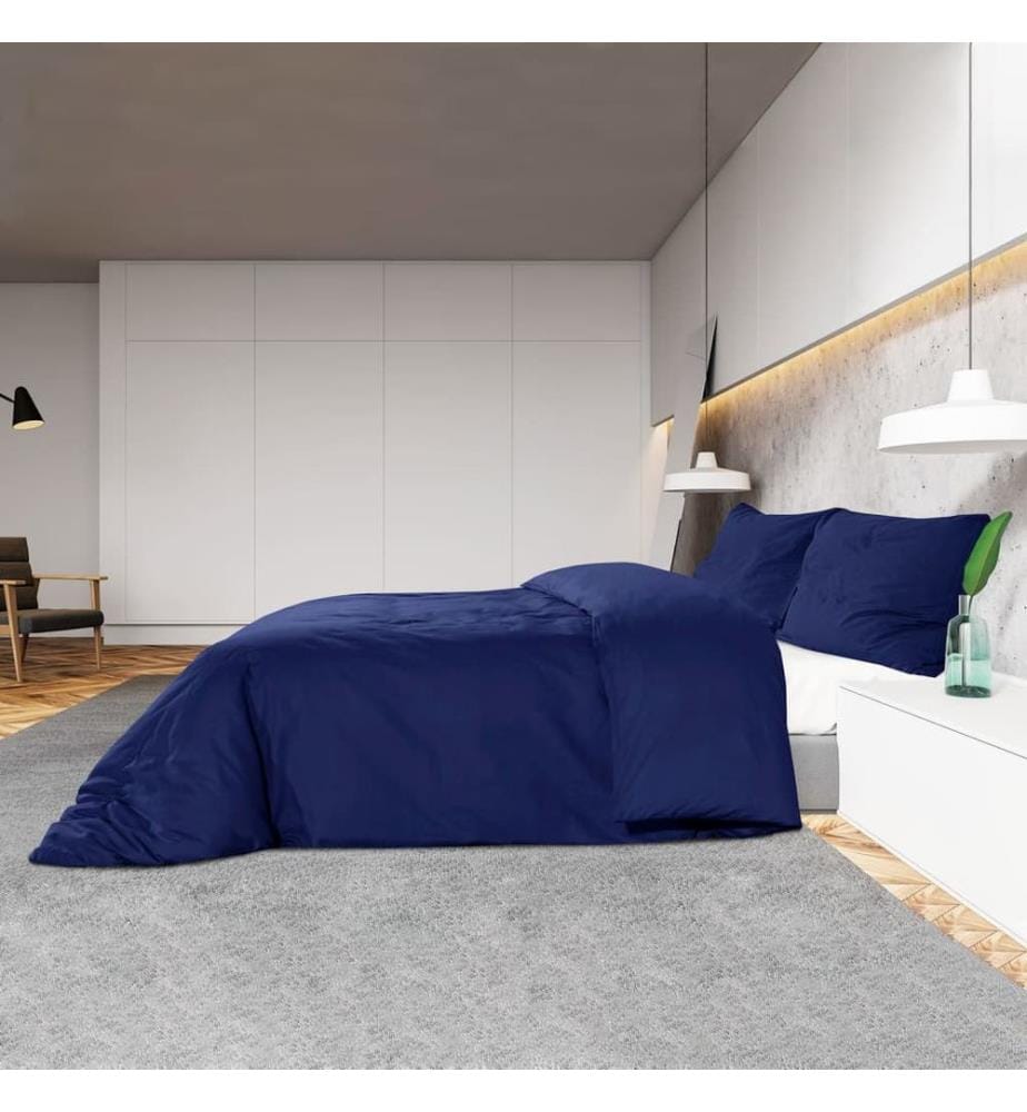 Bettwäsche-Set Marineblau 200x200 cm Leichte Mikrofaser