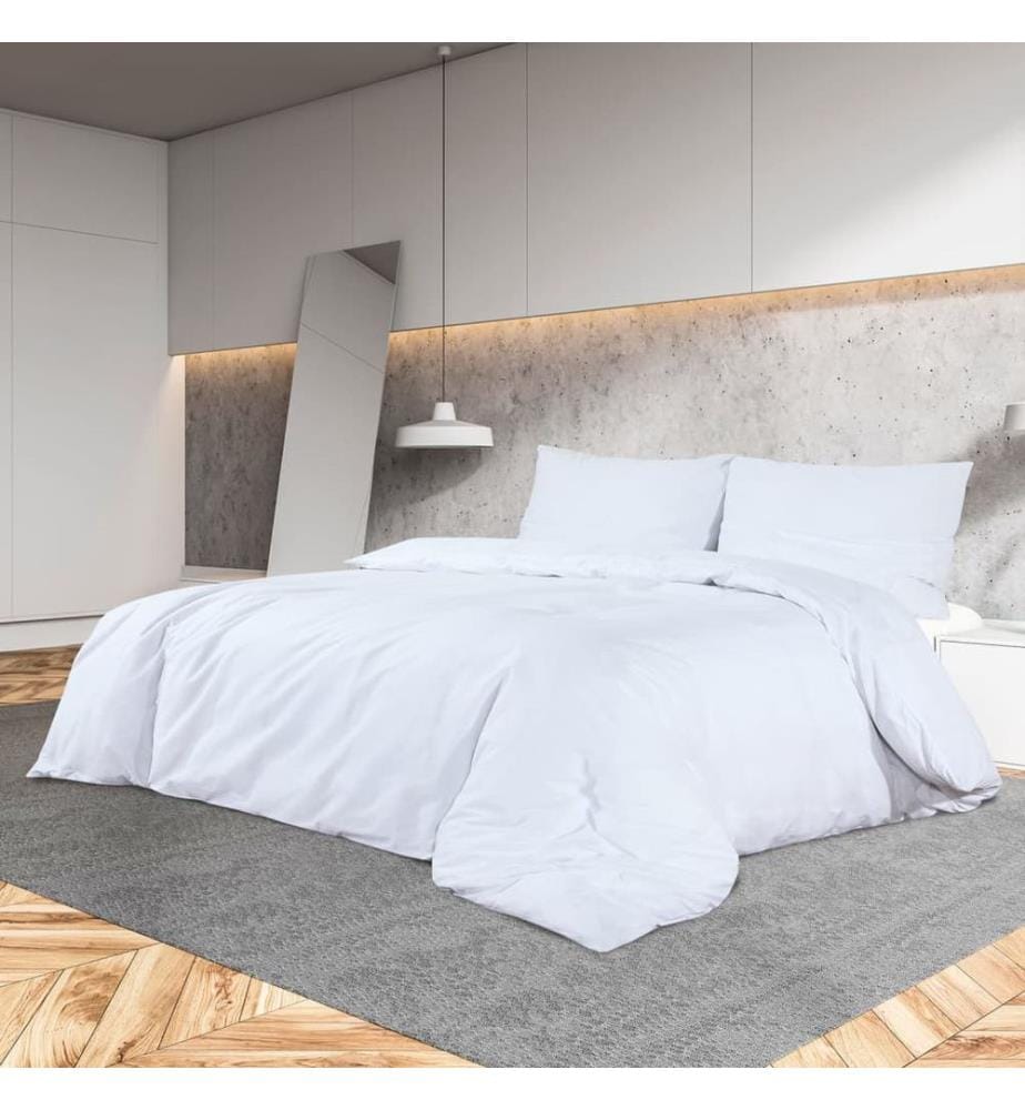 Bettwäsche-Set Weiss 200x200 cm Leichte Mikrofaser