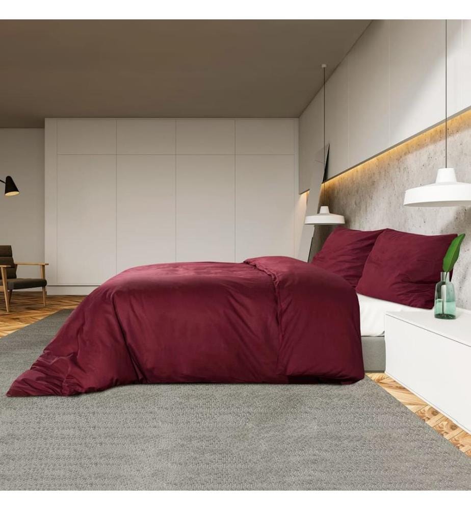 Bettwäsche-Set Bordeauxrot 200x220 cm Leichte Mikrofaser