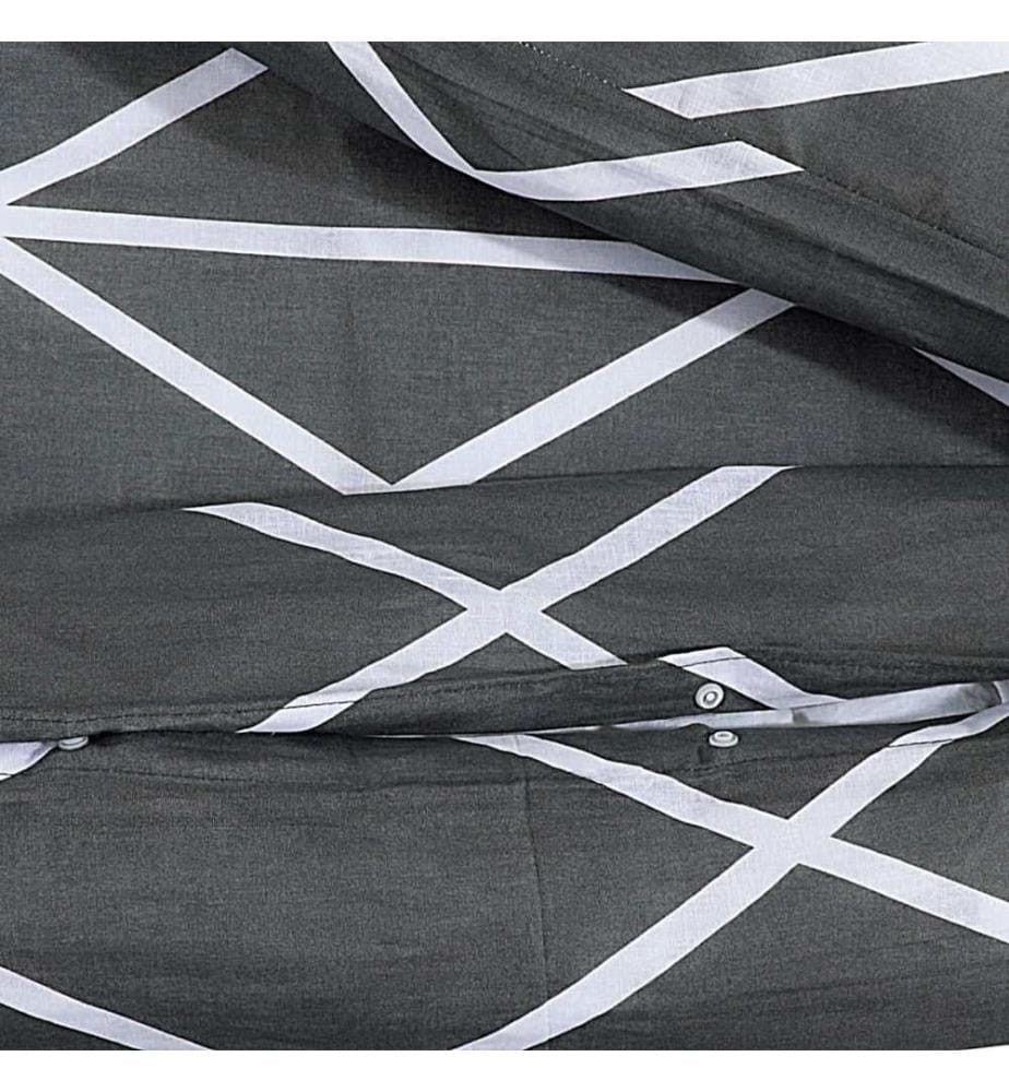 Bettwäsche-Set Grau 140x200 cm Baumwolle