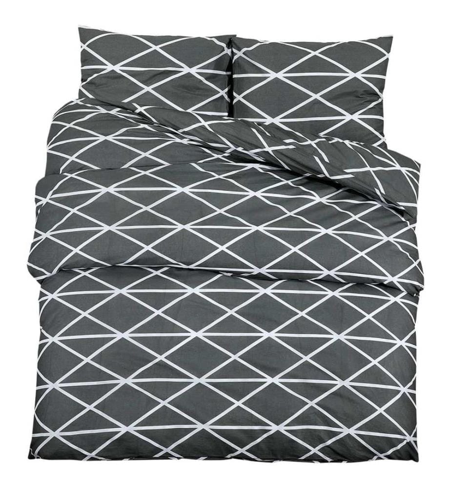 Ensemble de housse de couette Gris 260x240 cm Coton