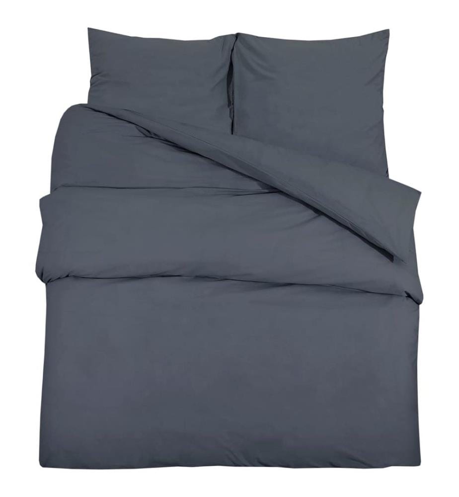 Bettwäsche-Set Anthrazit 155x220 cm Baumwolle