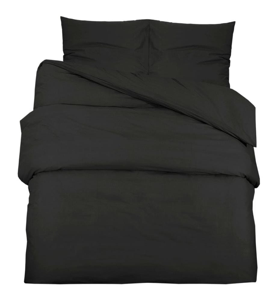 Bettwäsche-Set Schwarz 140x200 cm Baumwolle