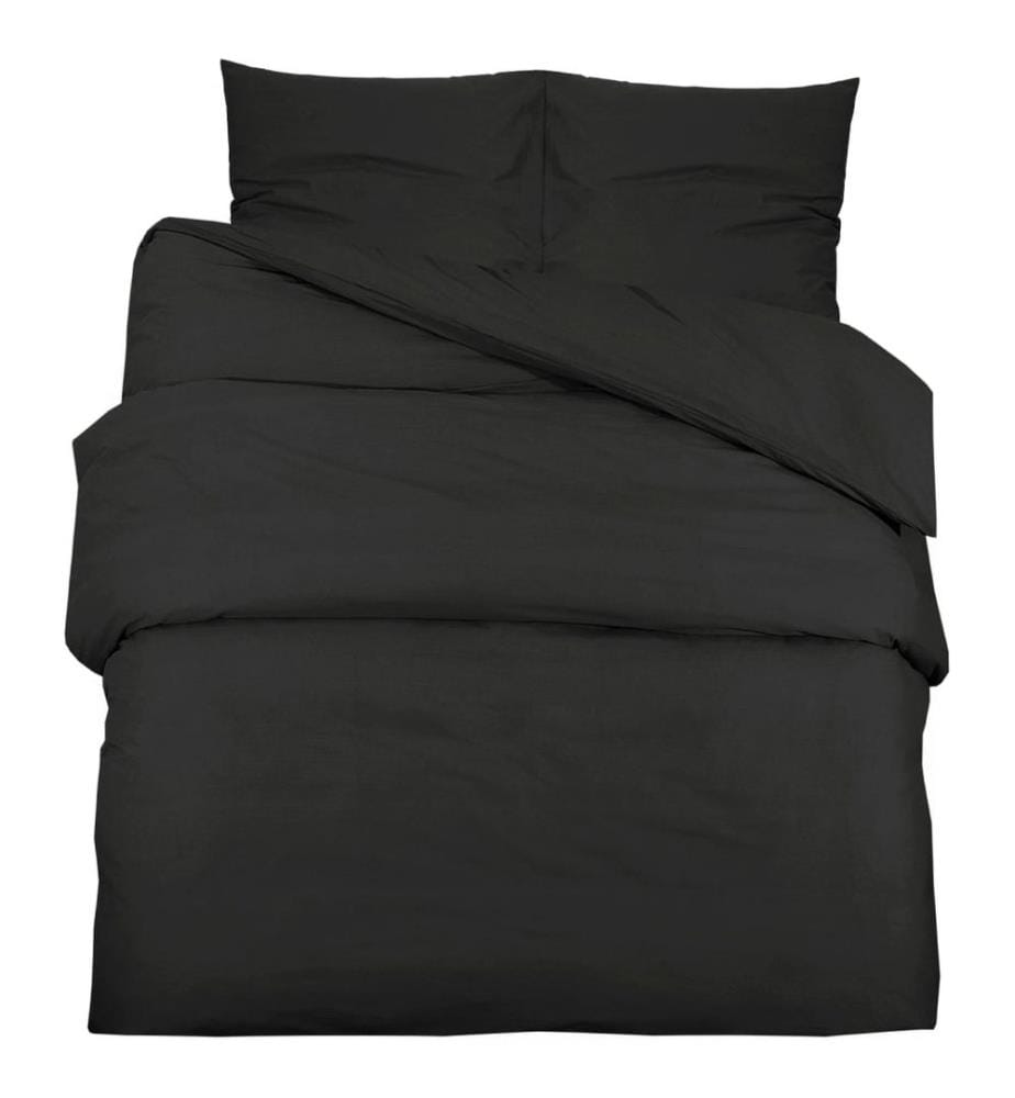 Bettwäsche-Set Schwarz 200x200 cm Baumwolle