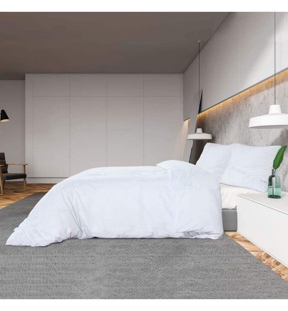 Bettwäsche-Set Weiss 200x200 cm Baumwolle