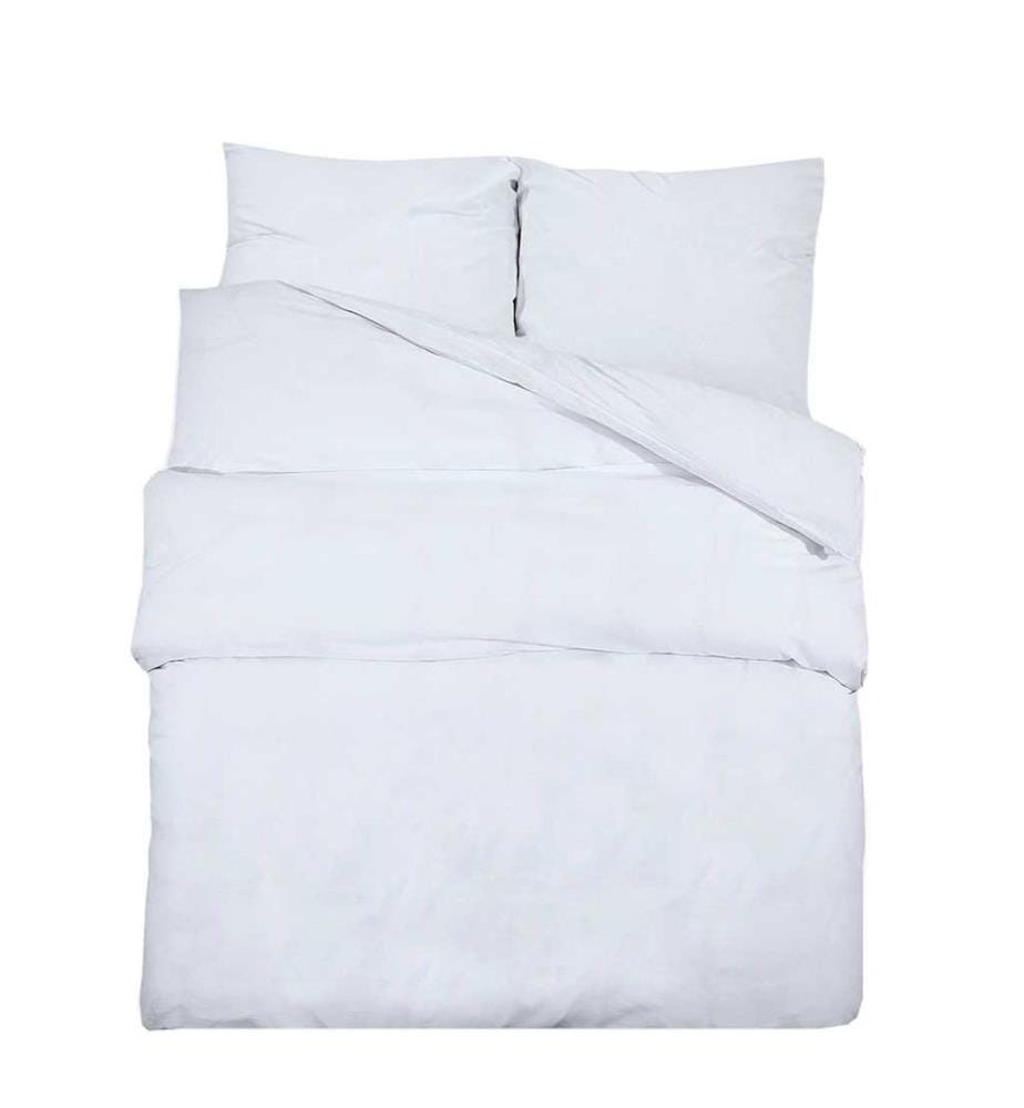 Ensemble de housse de couette Blanc 260x240 cm Coton