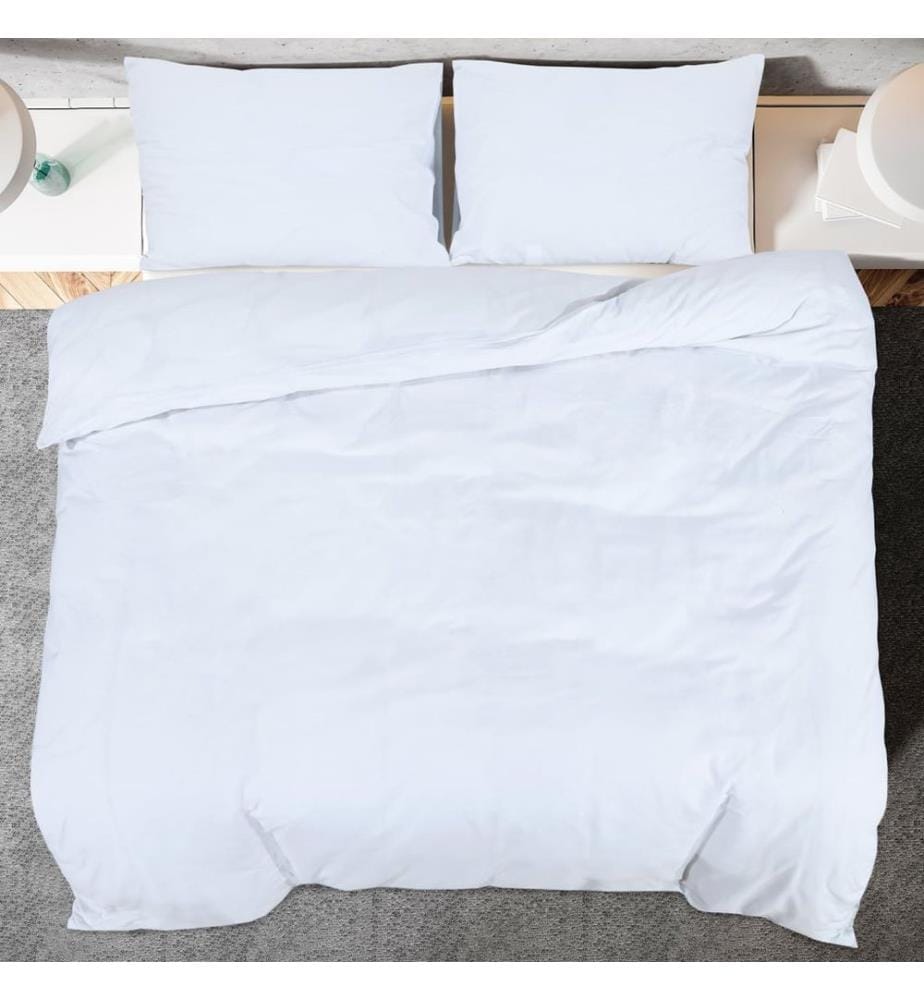 Bettwäsche-Set Weiss 200x220 cm Baumwolle