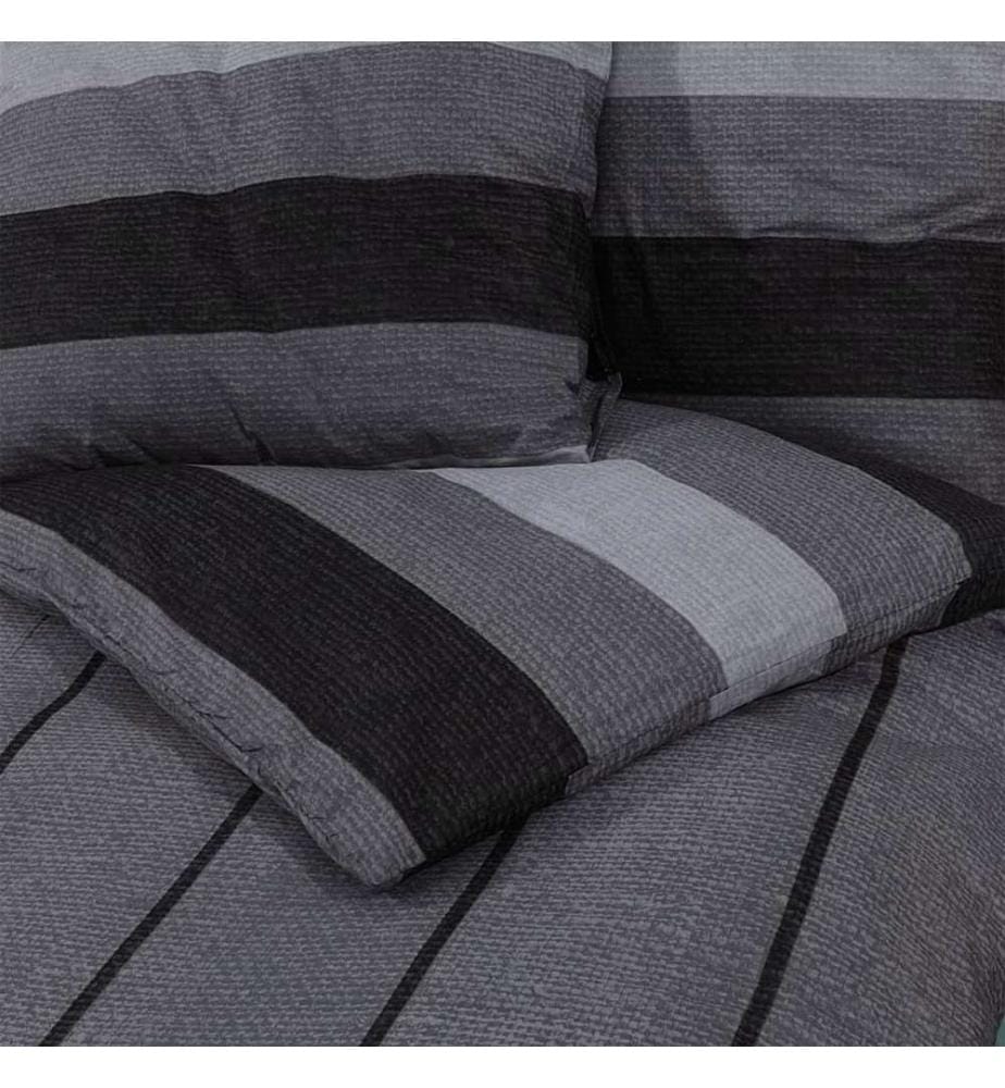 Bettwäsche-Set Dunkelgrau 140x200 cm Baumwolle