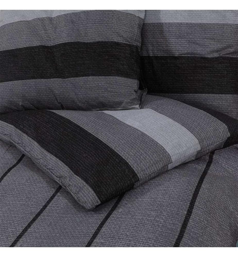 Bettwäsche-Set Dunkelgrau 135x200 cm Baumwolle