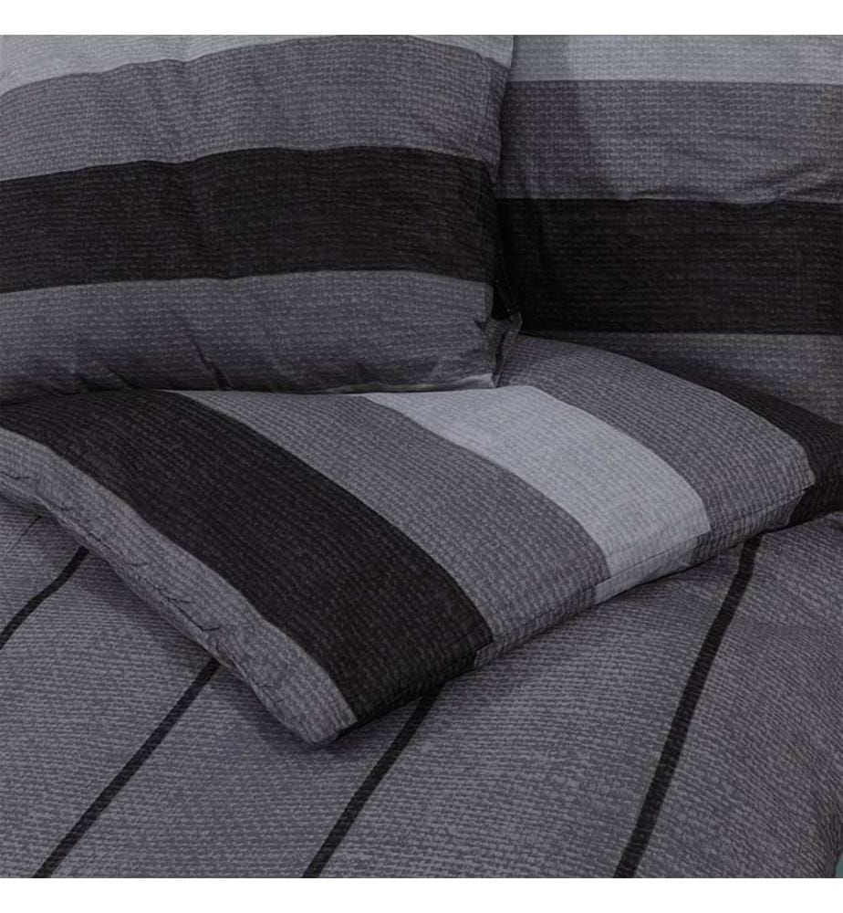 Bettwäsche-Set Dunkelgrau 225x220 cm Baumwolle