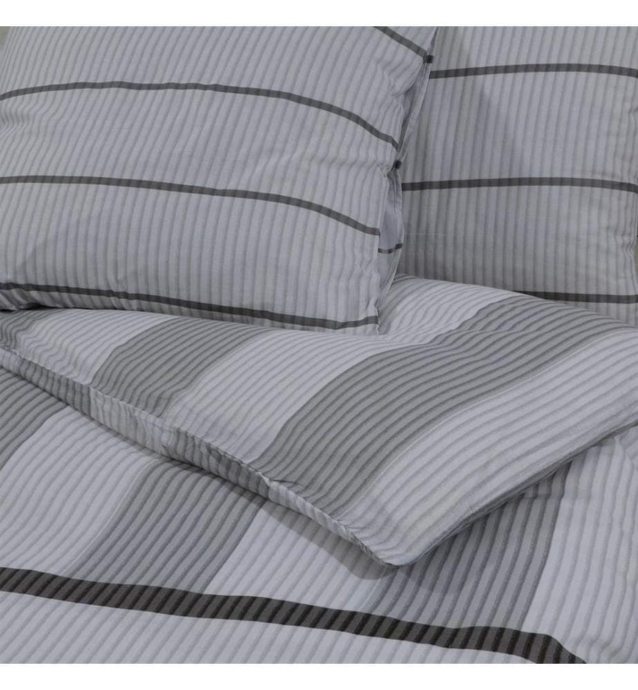 Bettwäsche-Set Grau 240x220 cm Baumwolle