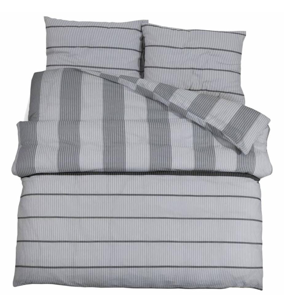 Ensemble de housse de couette Gris 260x240 cm Coton