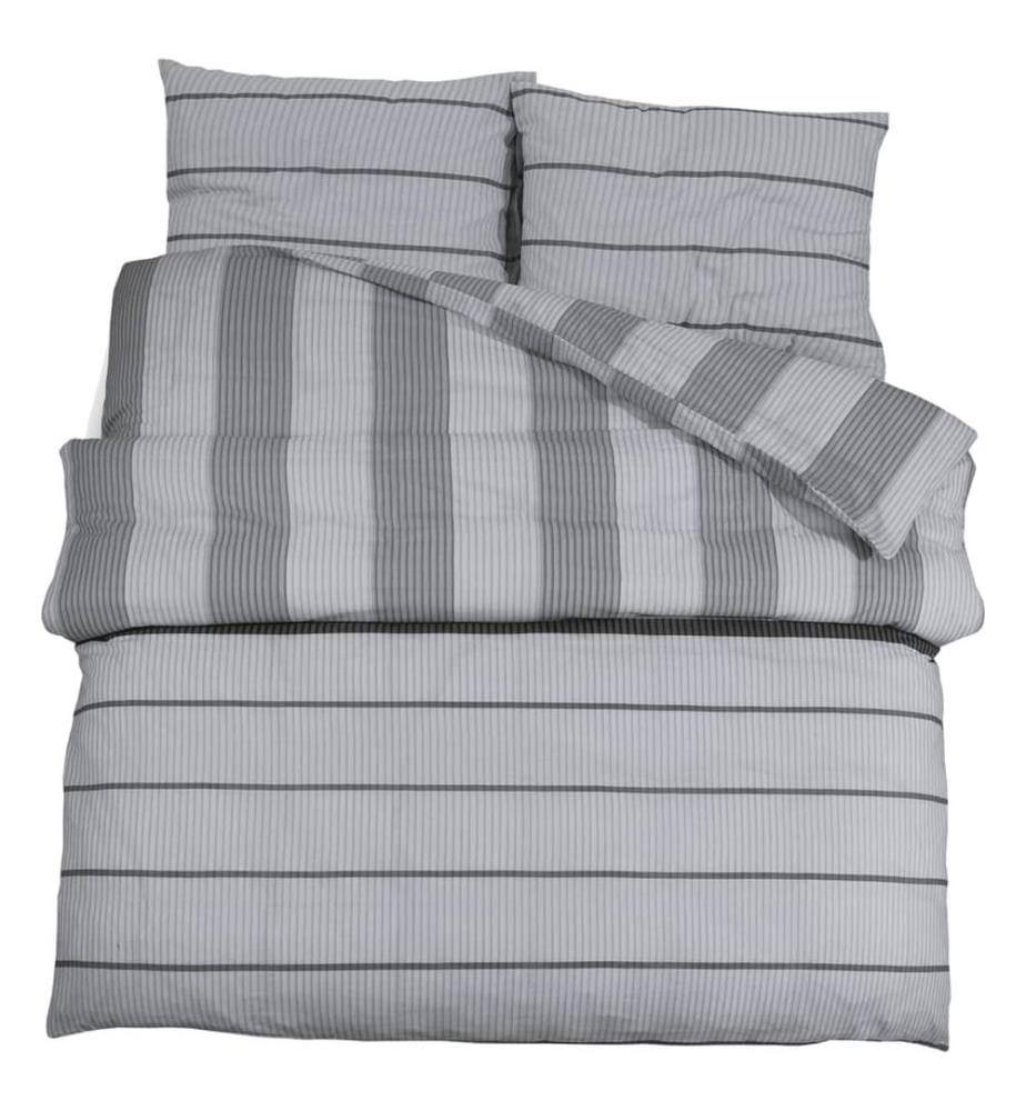 Bettwäsche-Set Grau 155x220 cm Baumwolle