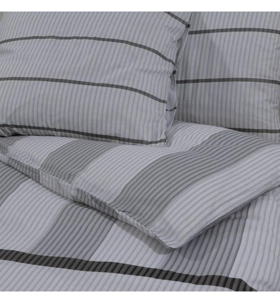 Ensemble de housse de couette Gris 200x200 cm Coton
