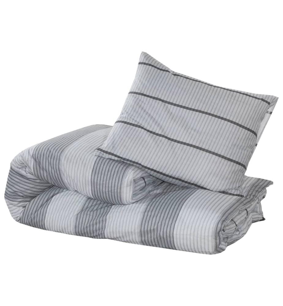 Bettwäsche-Set Grau 260x220 cm Baumwolle