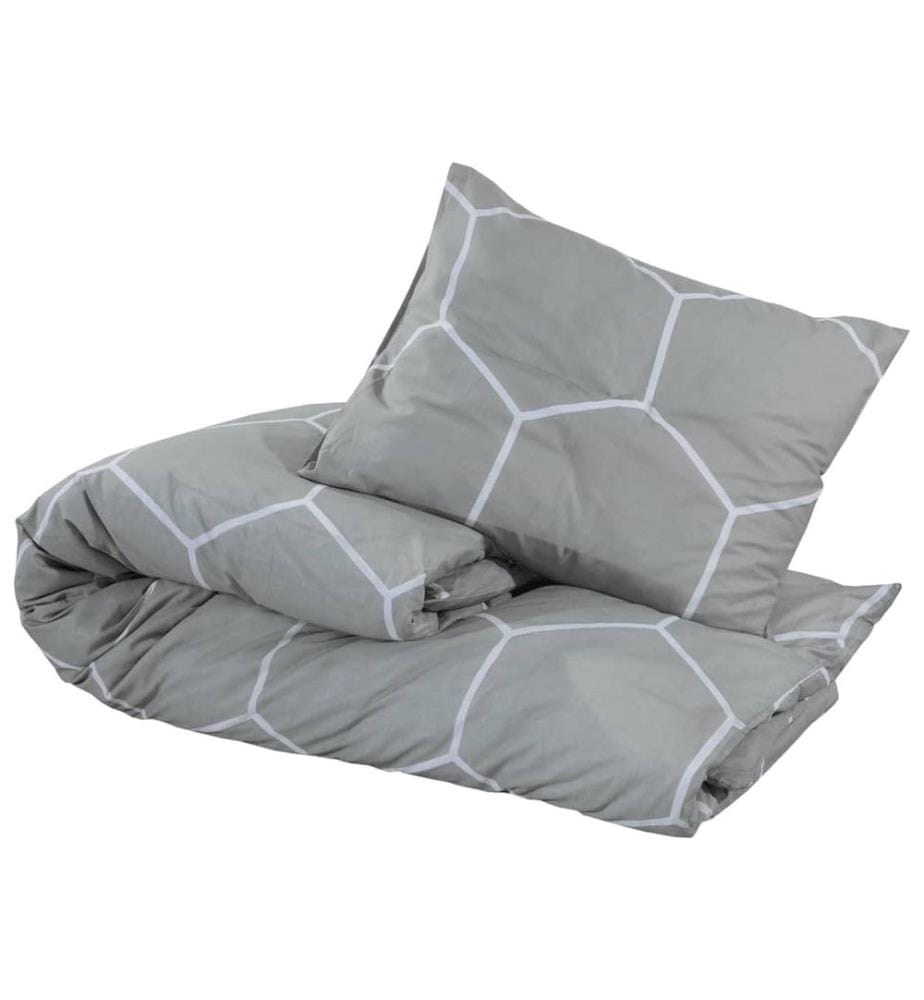 Bettwäsche-Set Grau 140x200 cm Baumwolle