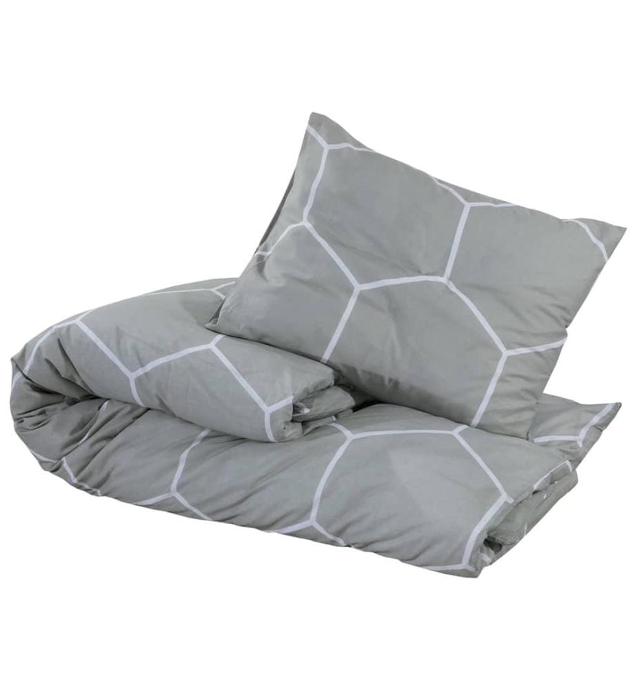Bettwäsche-Set Grau 240x220 cm Baumwolle