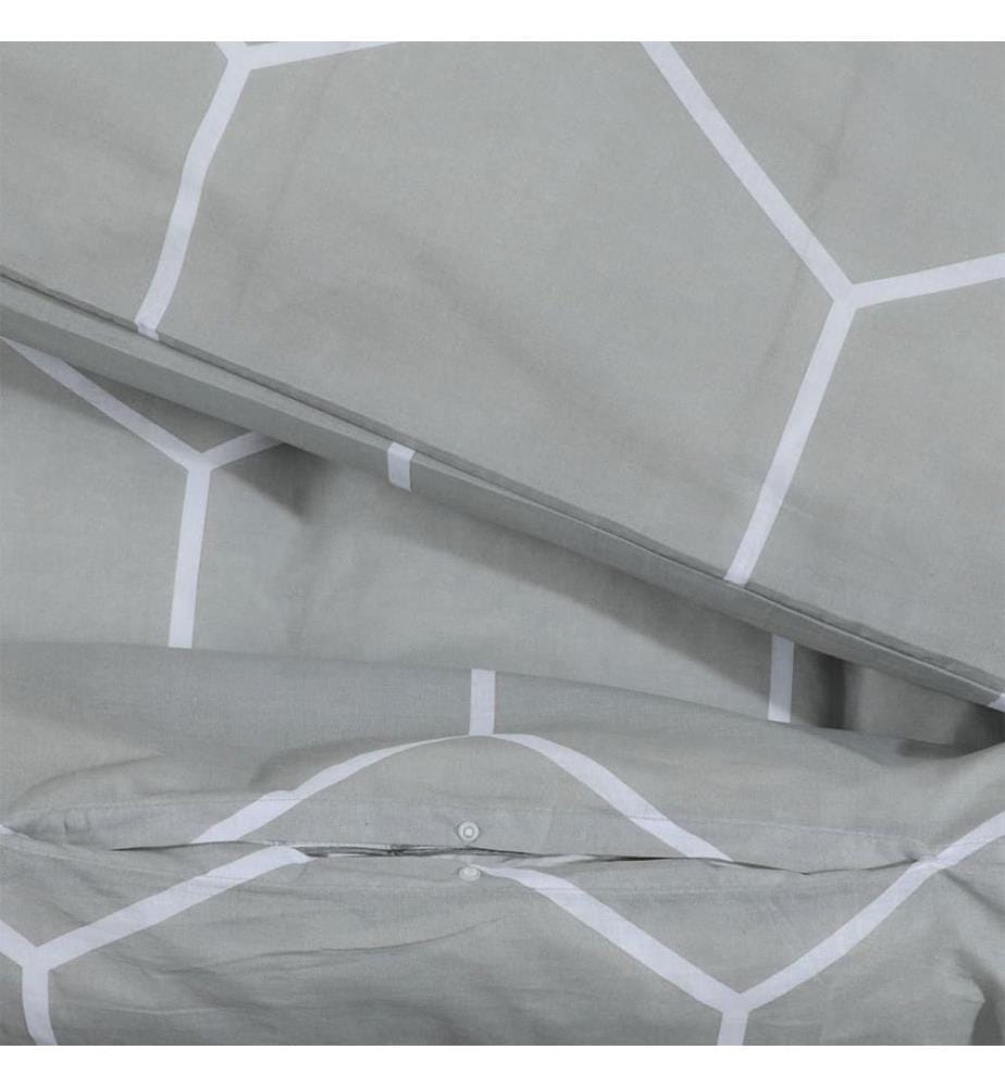 Bettwäsche-Set Grau 240x220 cm Baumwolle