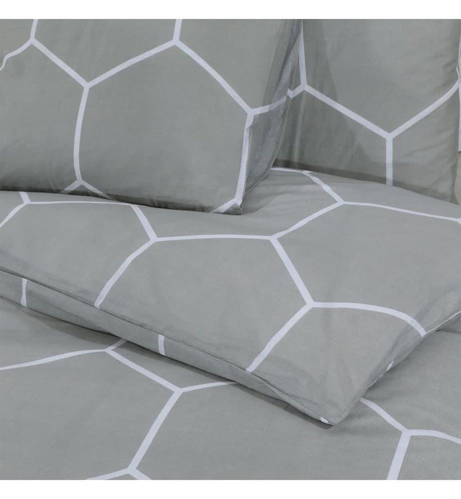 Bettwäsche-Set Grau 240x220 cm Baumwolle