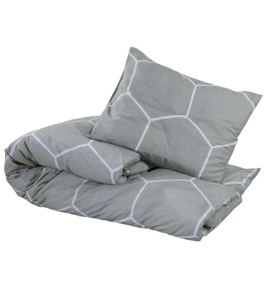 Bettwäsche-Set Grau 140x200 cm Baumwolle