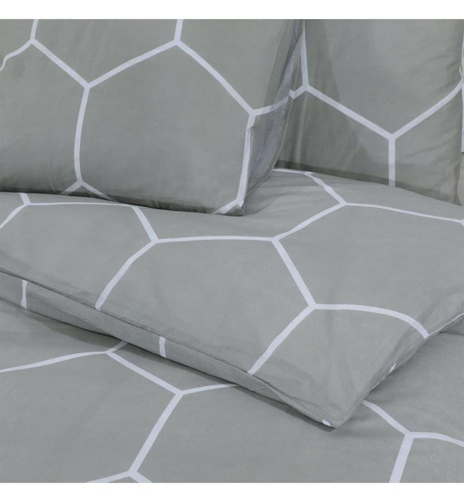 Bettwäsche-Set Grau 140x200 cm Baumwolle