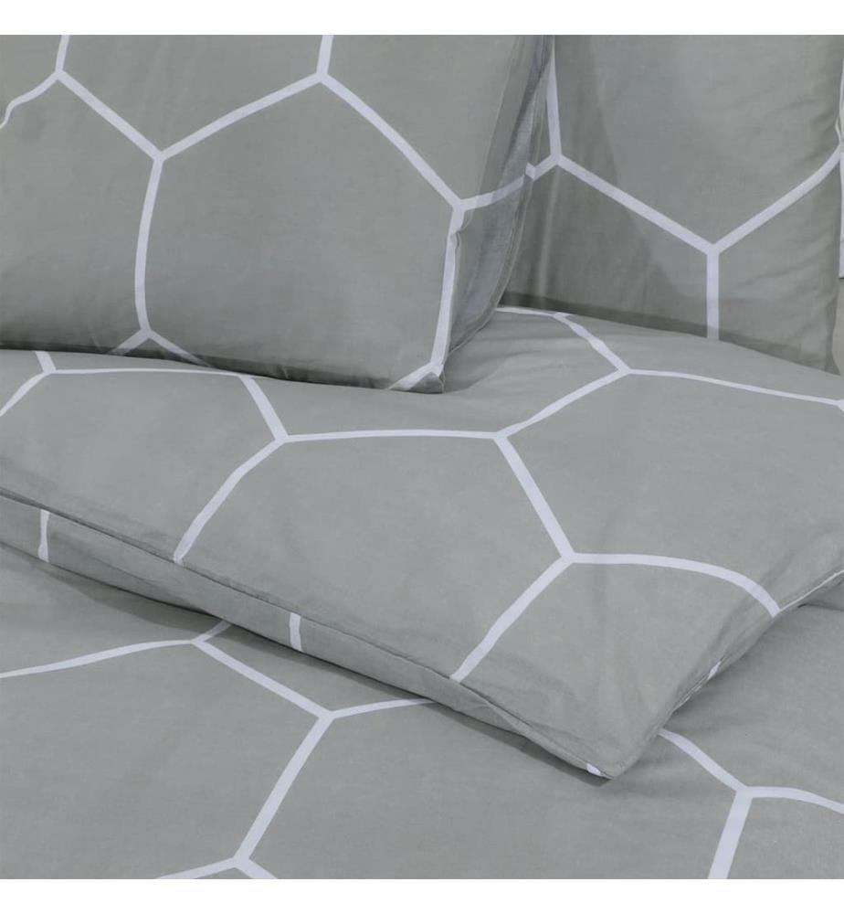 Bettwäsche-Set Grau 225x220 cm Baumwolle