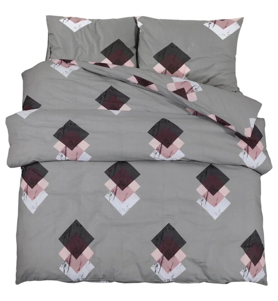 Bettwäsche-Set Grau 140x200 cm Baumwolle