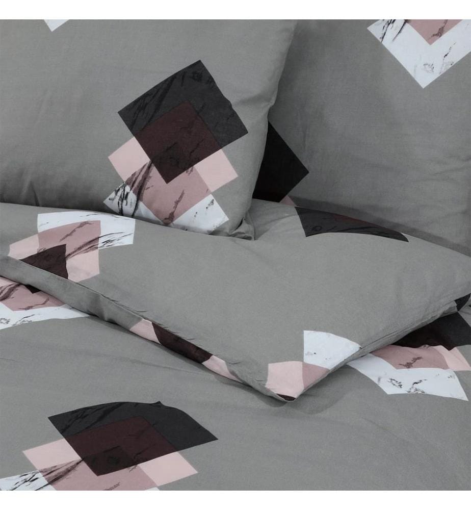 Bettwäsche-Set Grau 140x200 cm Baumwolle