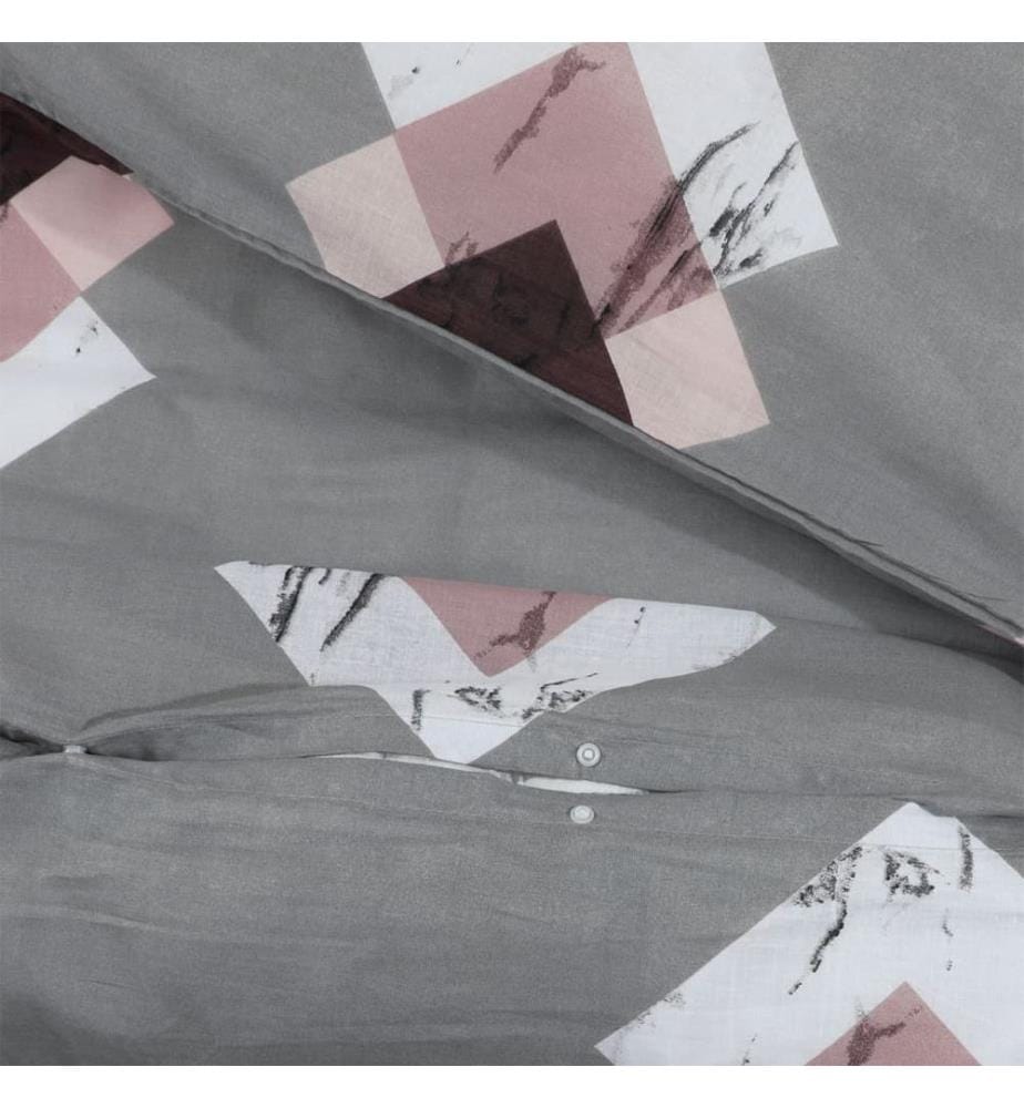 Bettwäsche-Set Grau 220x240 cm Baumwolle