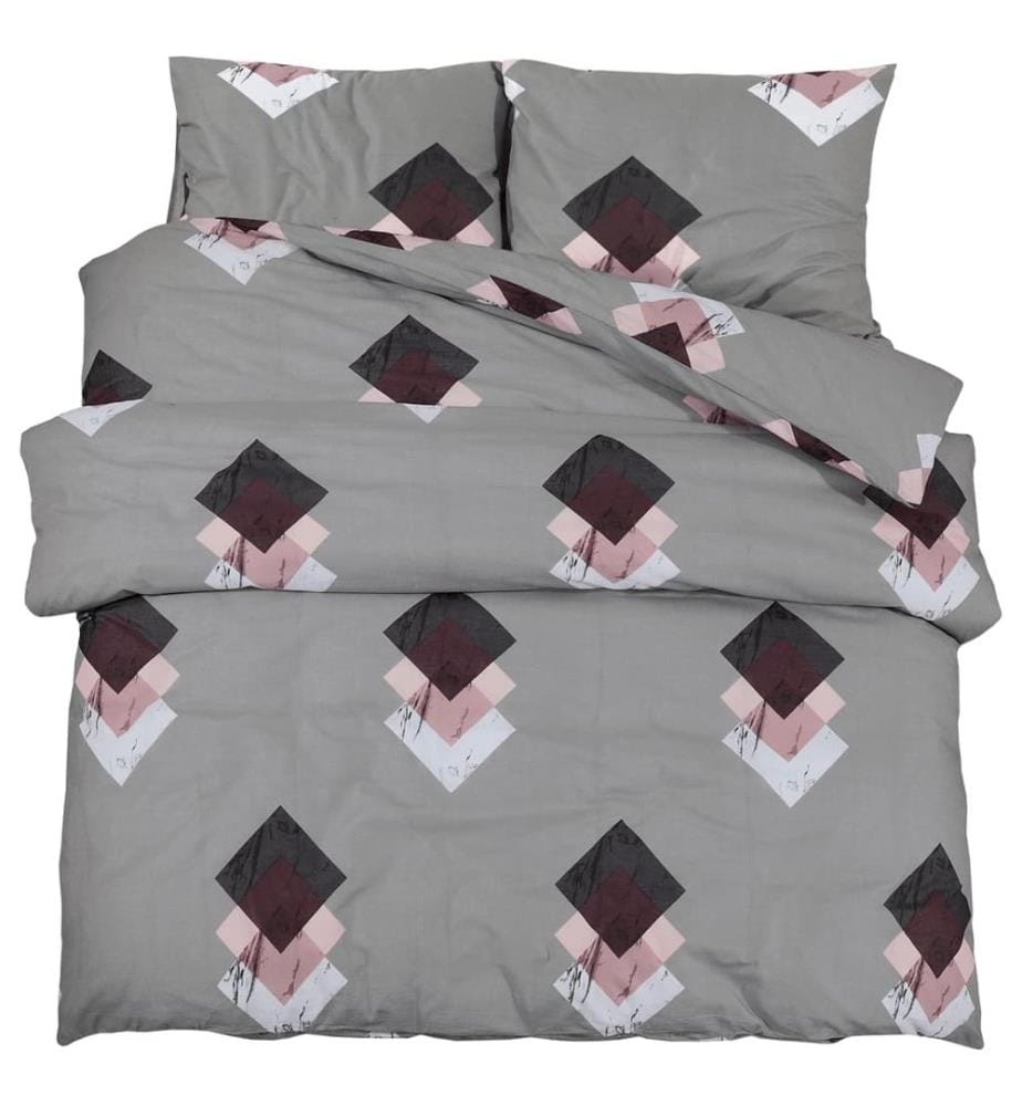Bettwäsche-Set Grau 260x220 cm Baumwolle