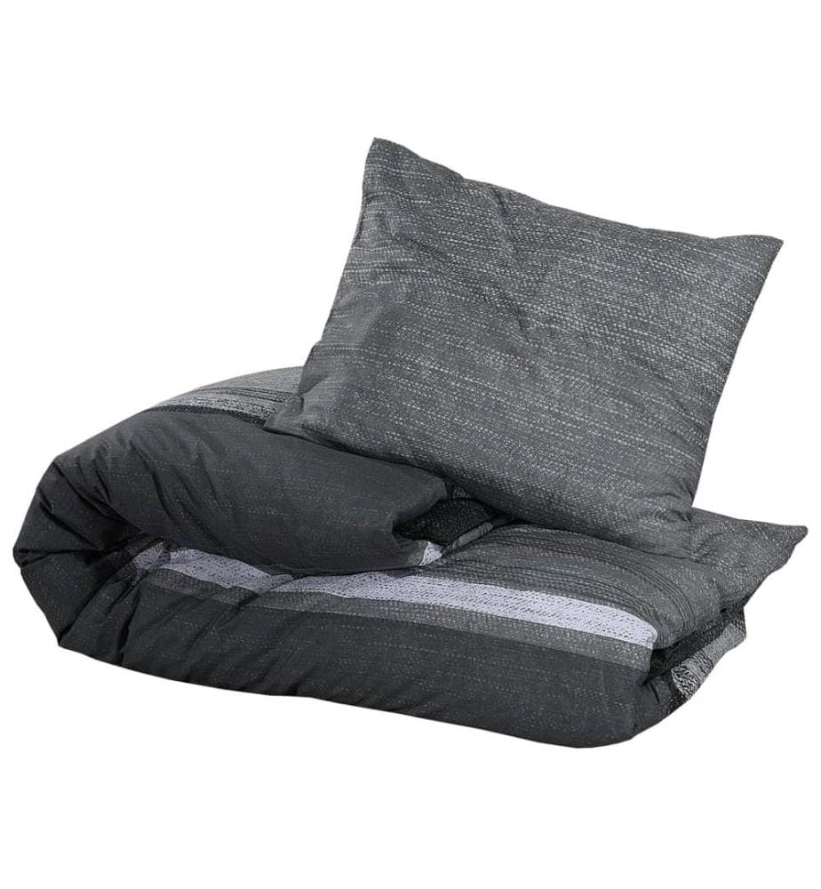 Bettwäsche-Set Dunkelgrau 220x240 cm Baumwolle