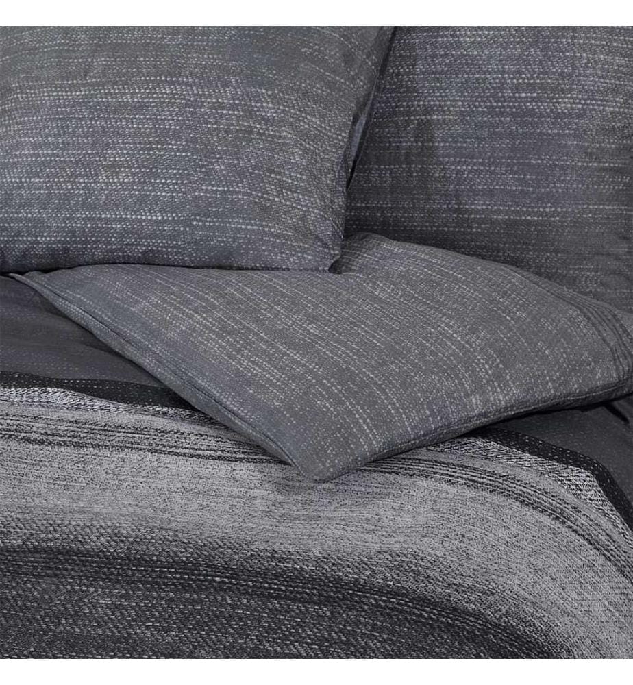 Bettwäsche-Set Dunkelgrau 155x220 cm Baumwolle