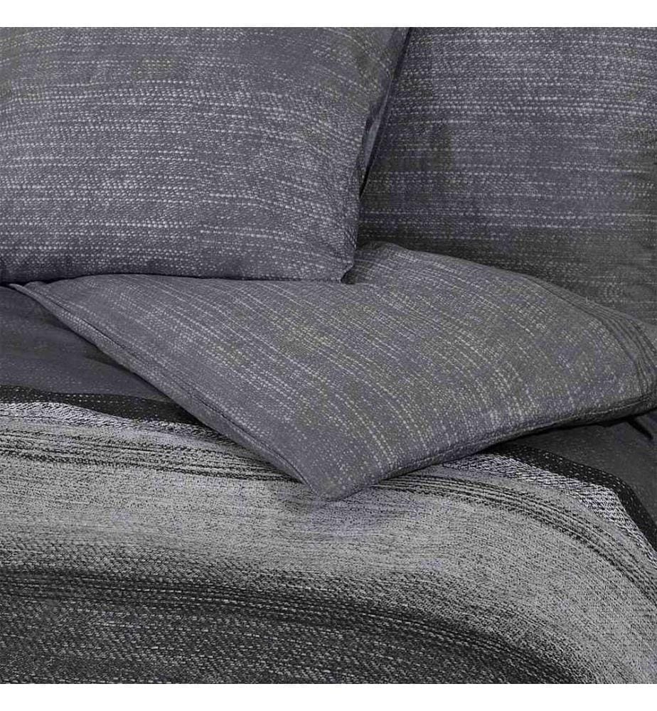 Bettwäsche-Set Dunkelgrau 200x220 cm Baumwolle