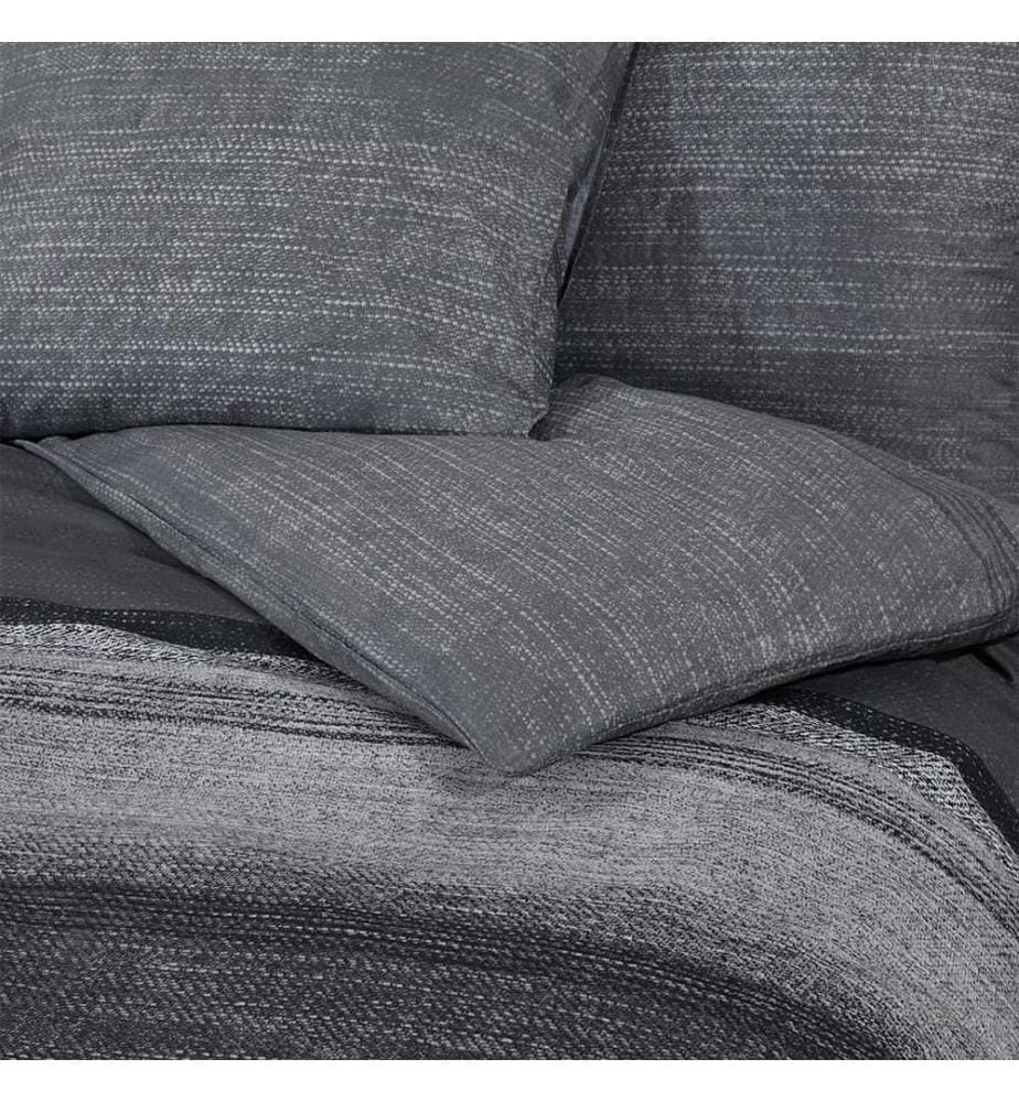 Bettwäsche-Set Dunkelgrau 260x220 cm Baumwolle
