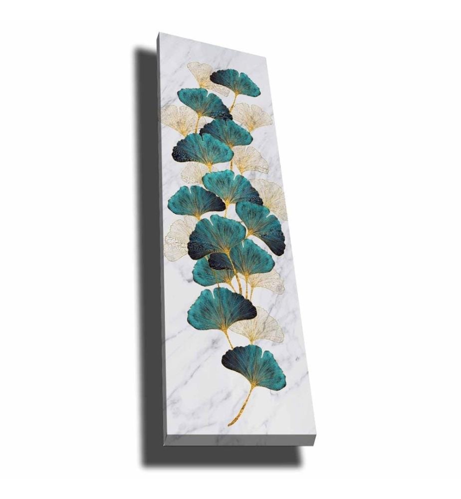Decorative Canvas Painting, Gold Green White Beige, Canvas, Pine Wood Frame
