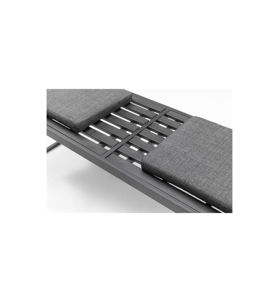 Bench, Anthracite, Black, Frame: Metal (20 X 40 Profile - 1 Mm Thickness), Fabric: 100% Linen (Thickness: 4 Mm)