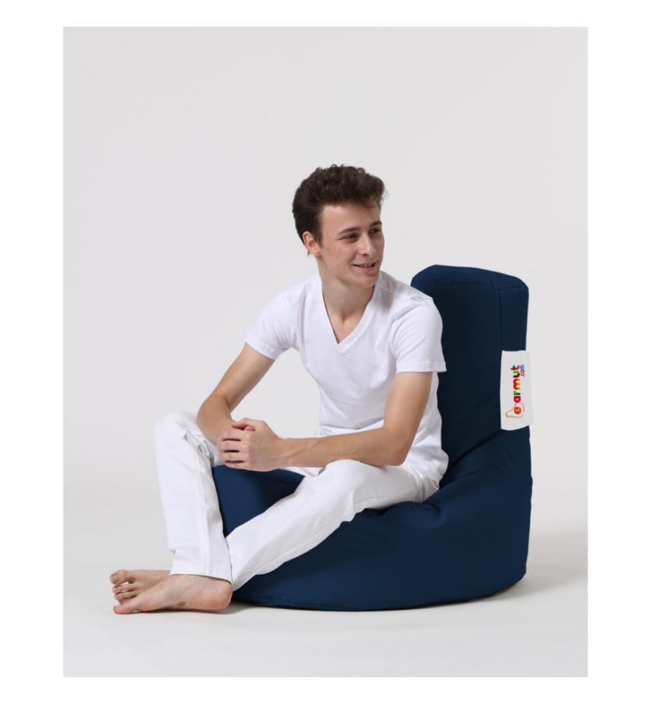 Garten-Sitzsack, dunkelblau, hochdichter, recycelter Styropor, Polyester-Gewebe