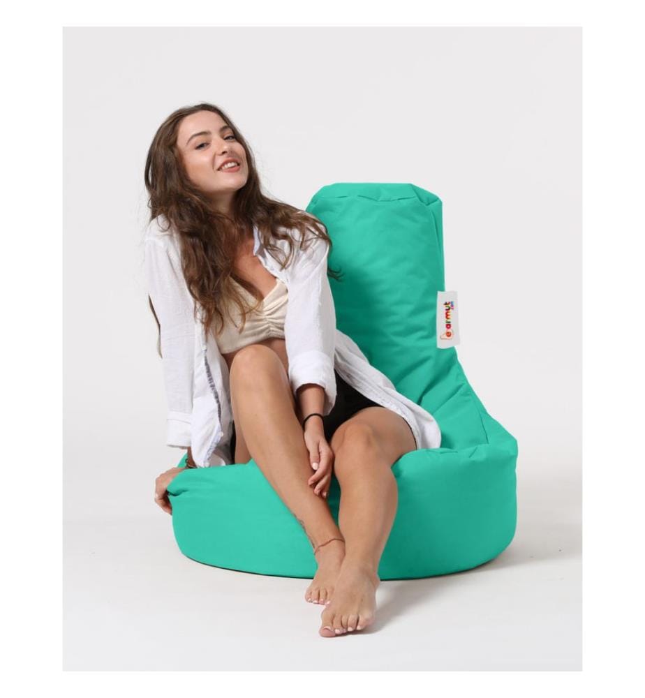 Garten-Sitzsack, Türkis, hochdichter recycelter Styropor, Polyester-Gewebe