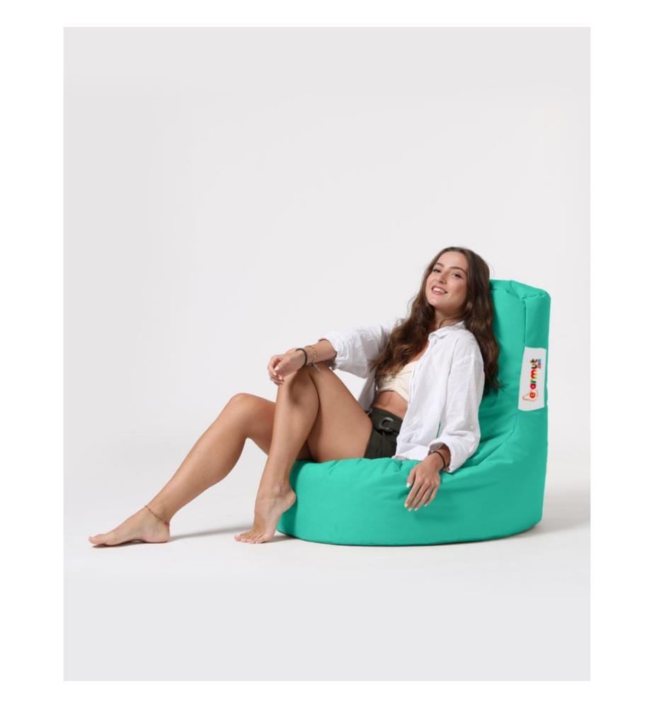 Garten-Sitzsack, Türkis, hochdichter recycelter Styropor, Polyester-Gewebe