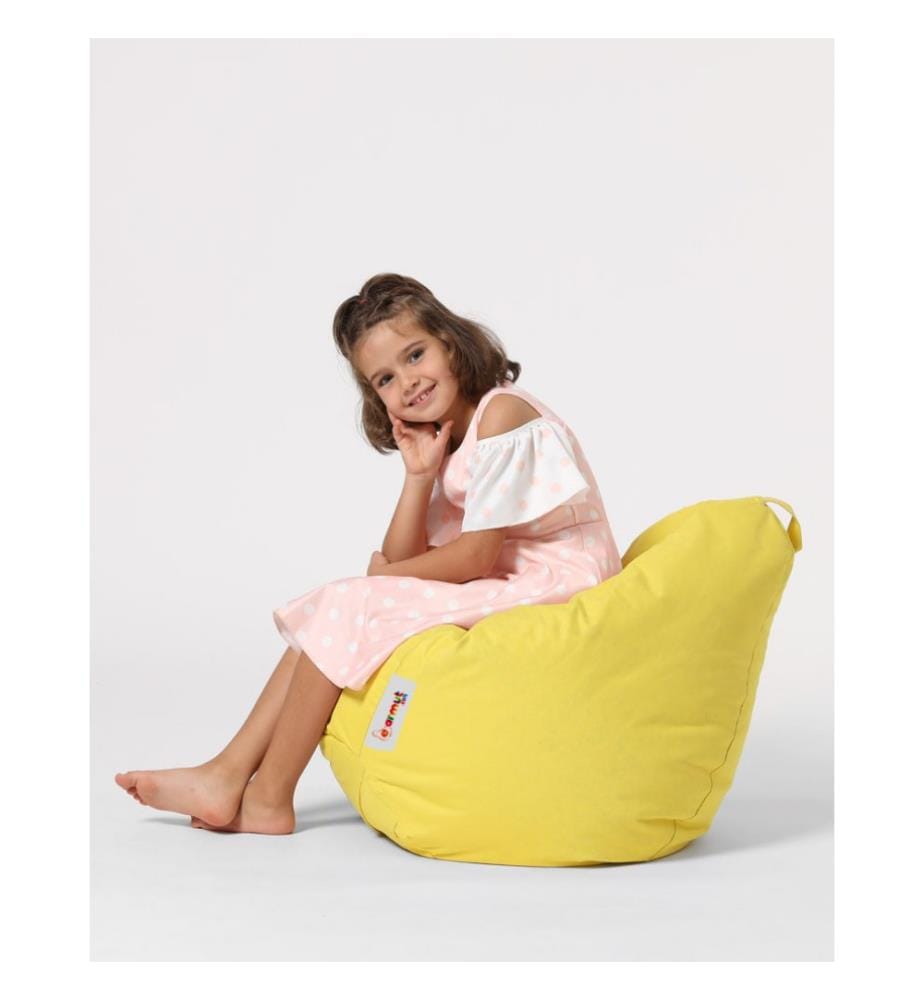 Garten-Sitzsack, gelb, hochdichtes recyceltes Styropor, Polyester-Gewebe