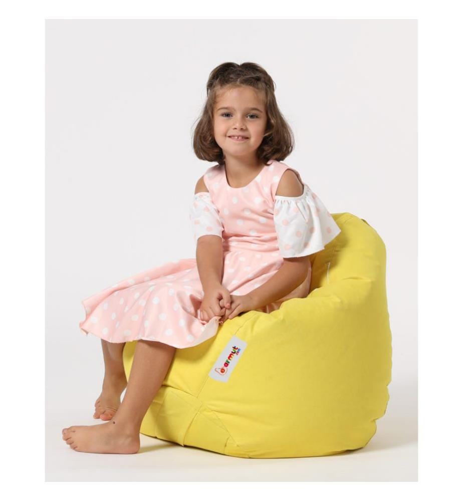 Garten-Sitzsack, gelb, hochdichtes recyceltes Styropor, Polyester-Gewebe