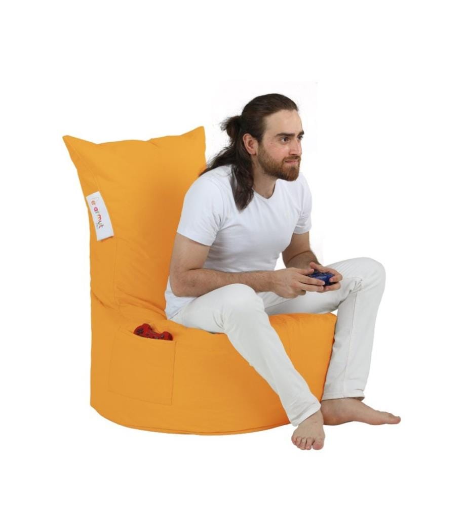 Garten-Sitzsack, Orange, 100% hochdichter, recycelter Styropor, Stoff: 100% Polyester