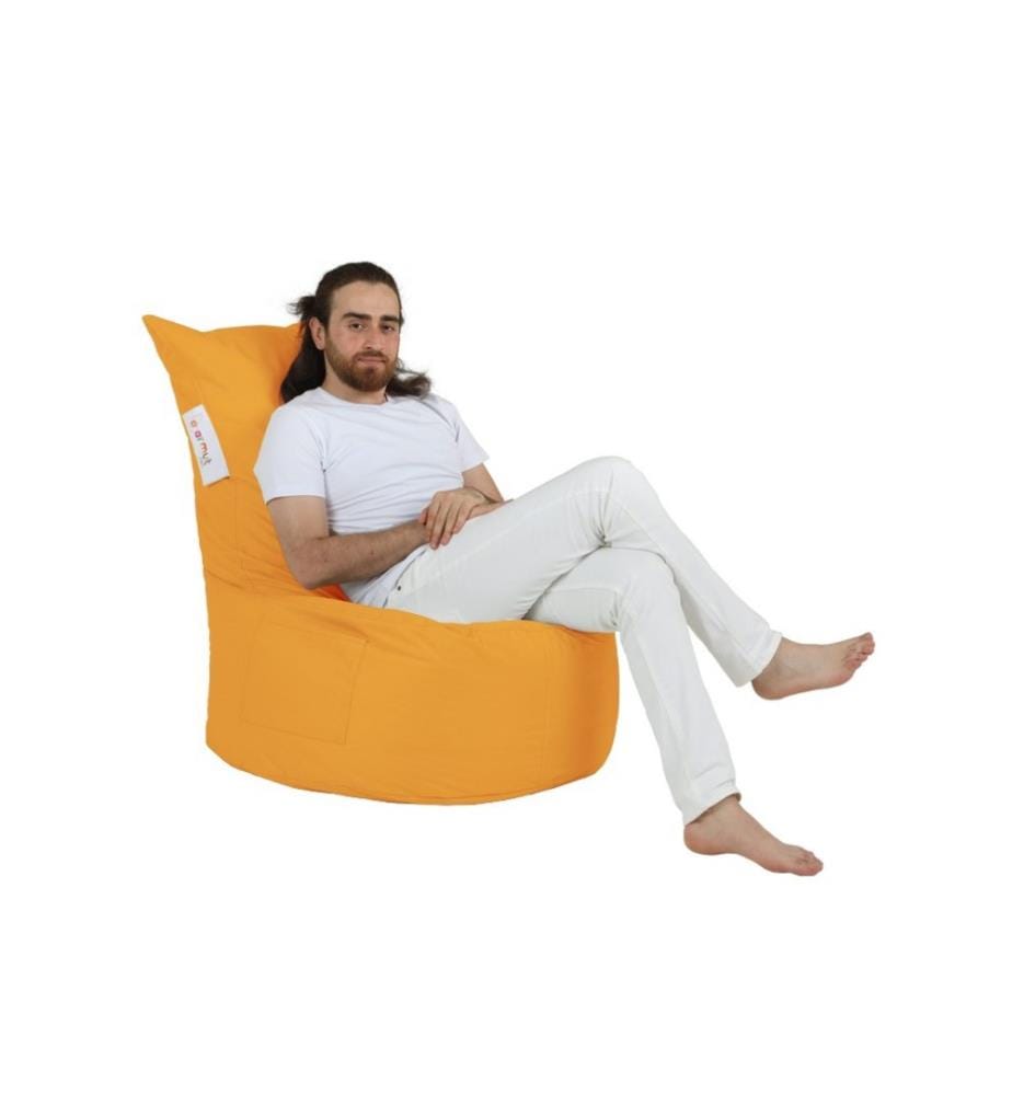 Garten-Sitzsack, Orange, 100% hochdichter, recycelter Styropor, Stoff: 100% Polyester
